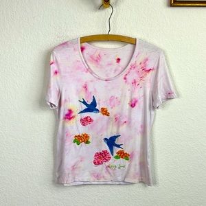 Kenzo Pink and Blue Graphic Tee